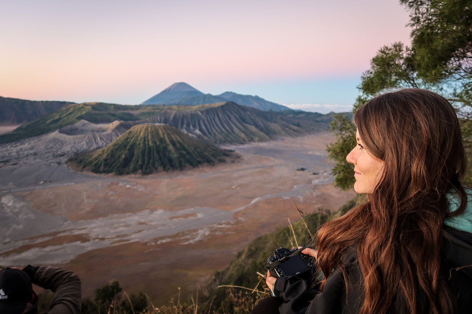 Mount Bromo Pink Sky before sunrise