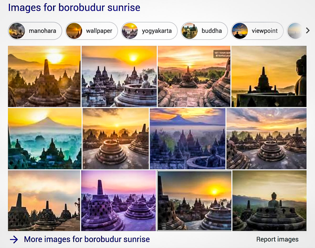 Google Image search results for “Borobudur Temple Sunrise”. How beautiful are these shots?!