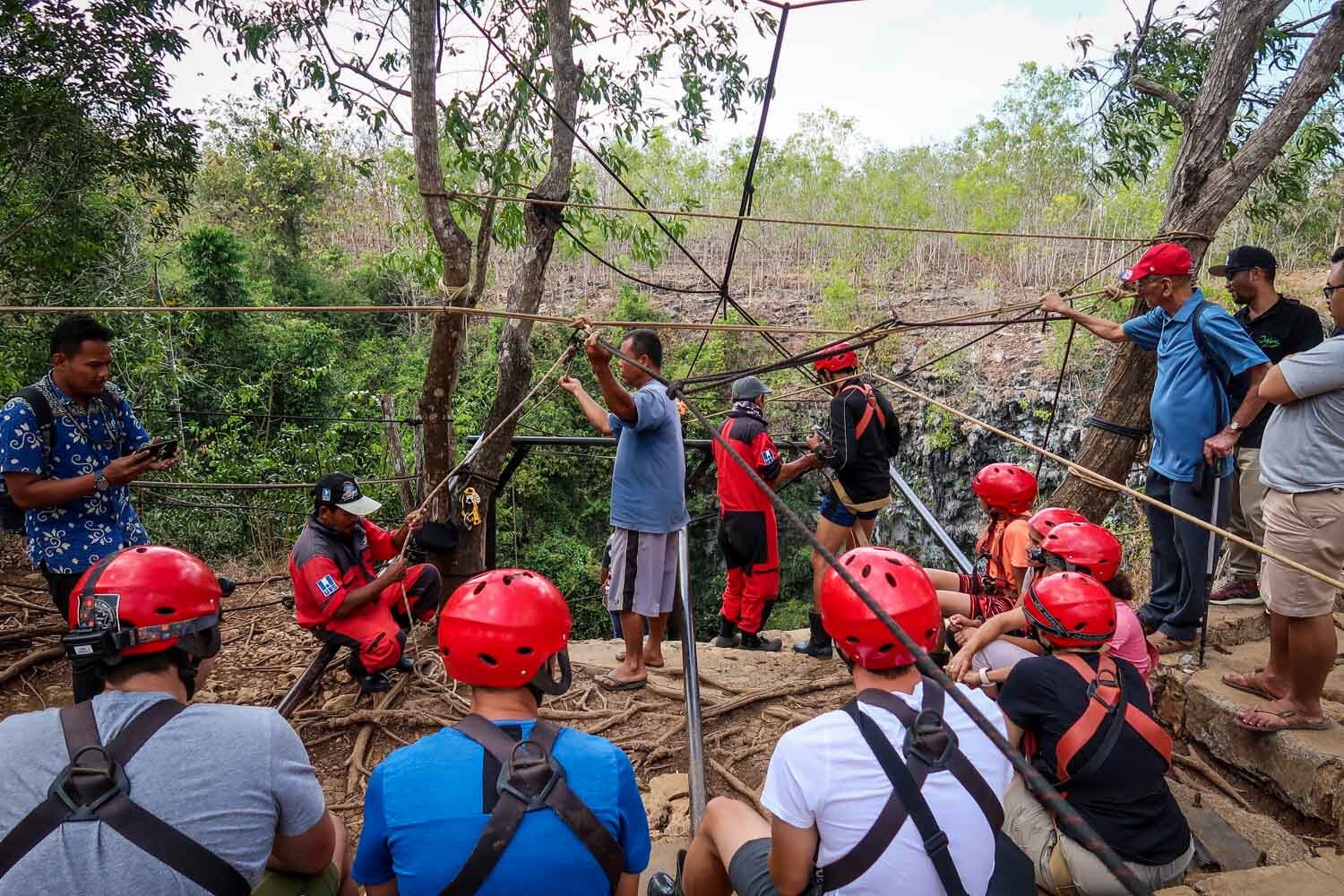 This is the structure that is at the top of the cave entrance.