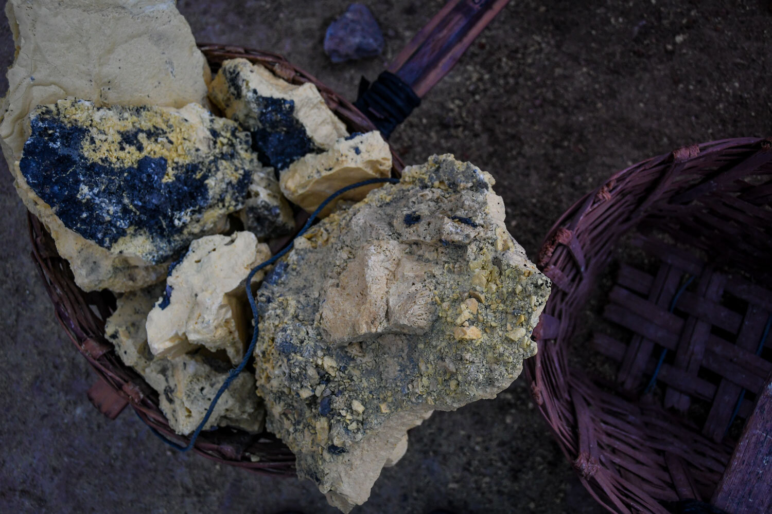 Sulfur Blocks Kawah Ijen Crater Sunrise Hike