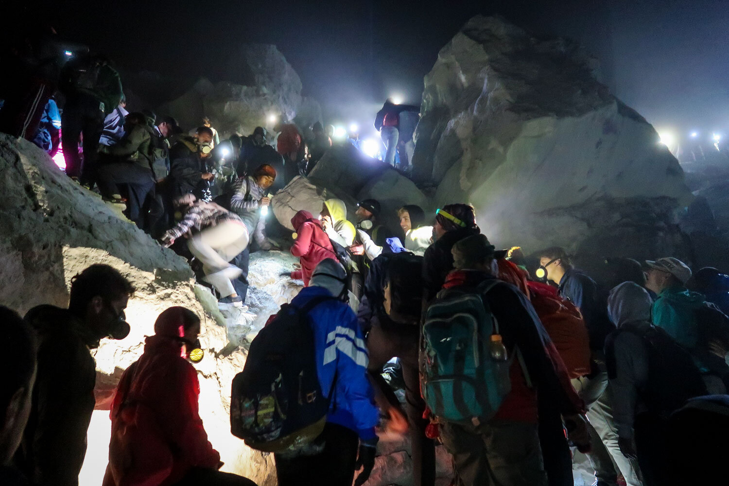 Kawah Ijen Crater Sunrise Hike out of the crater