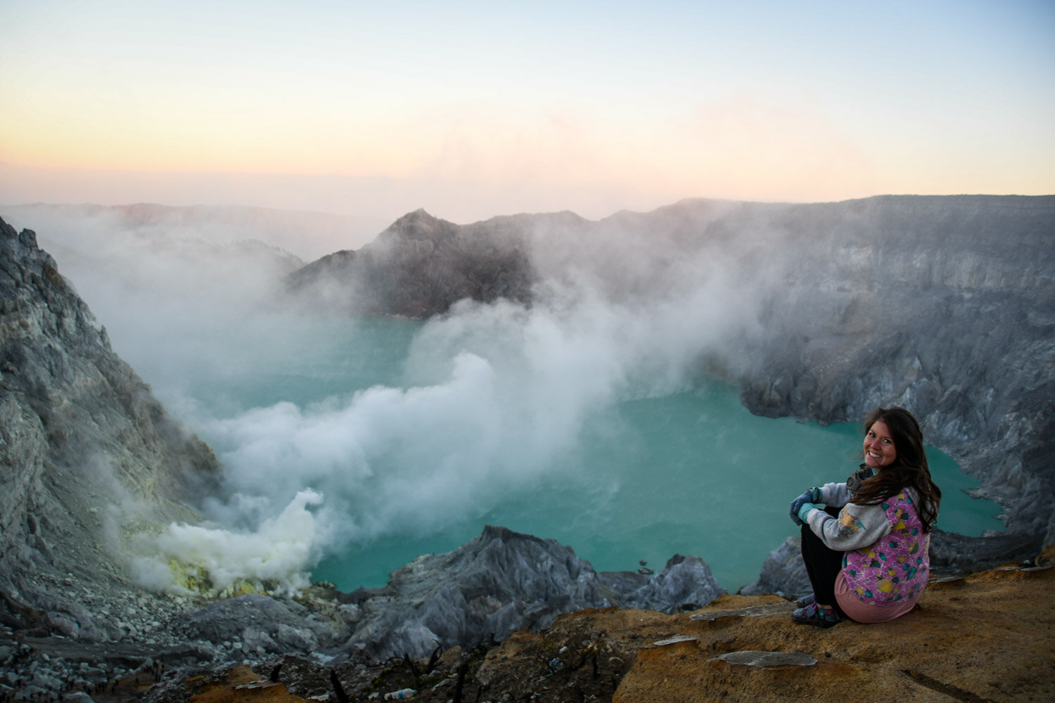 Lake Ijen Acidic Lake Kawah Ijen Crater Sunrise Hike on the Rim