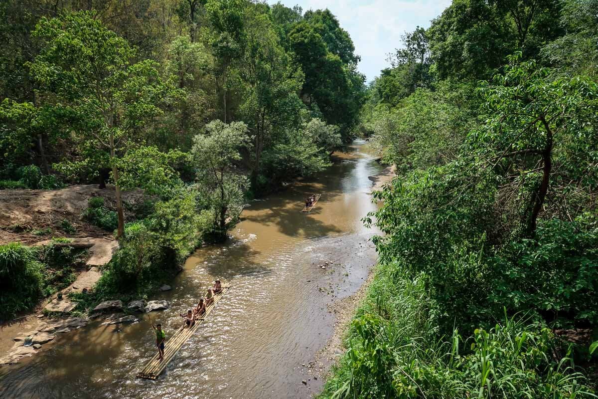 Bamboo rafting in Chiang Mai down the Mae Wang River