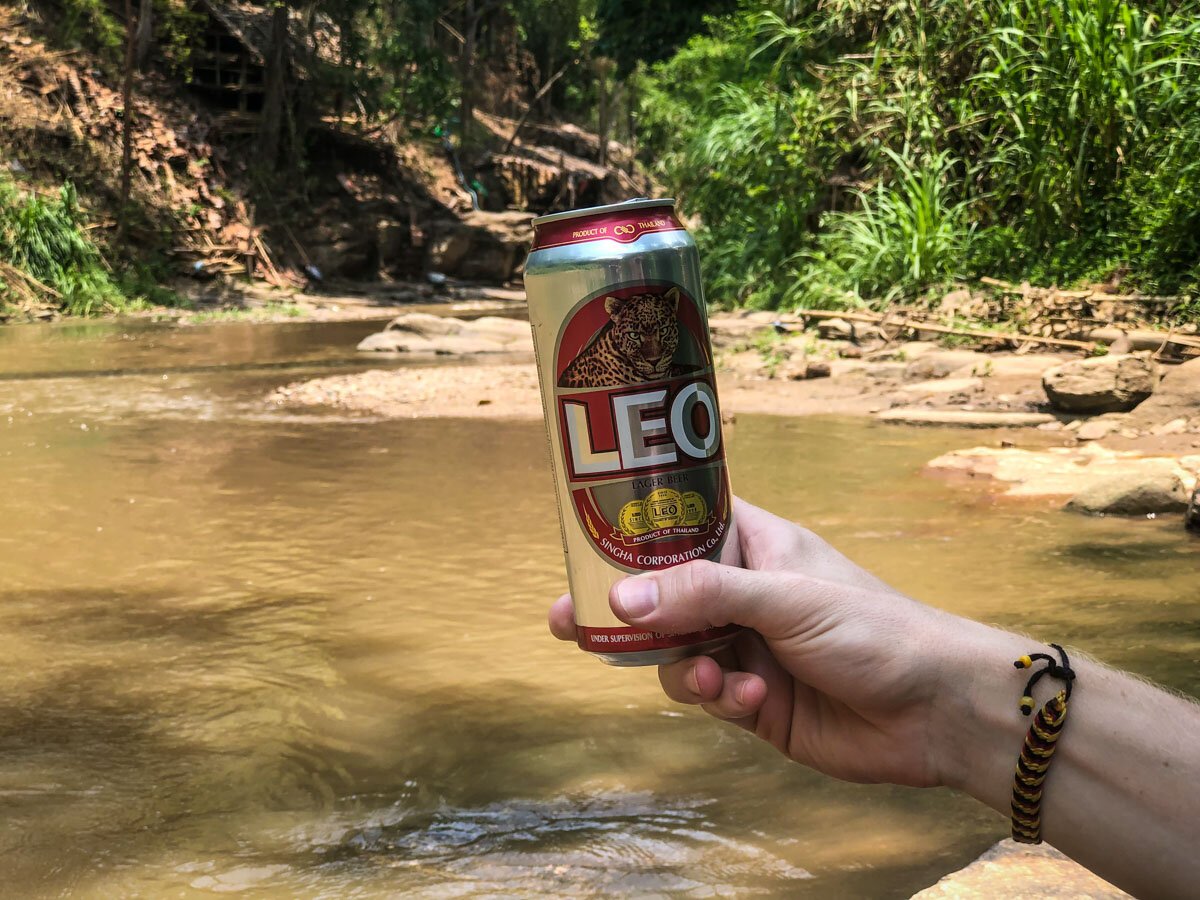 Bamboo Rafting in Chiang Mai Leo Beer