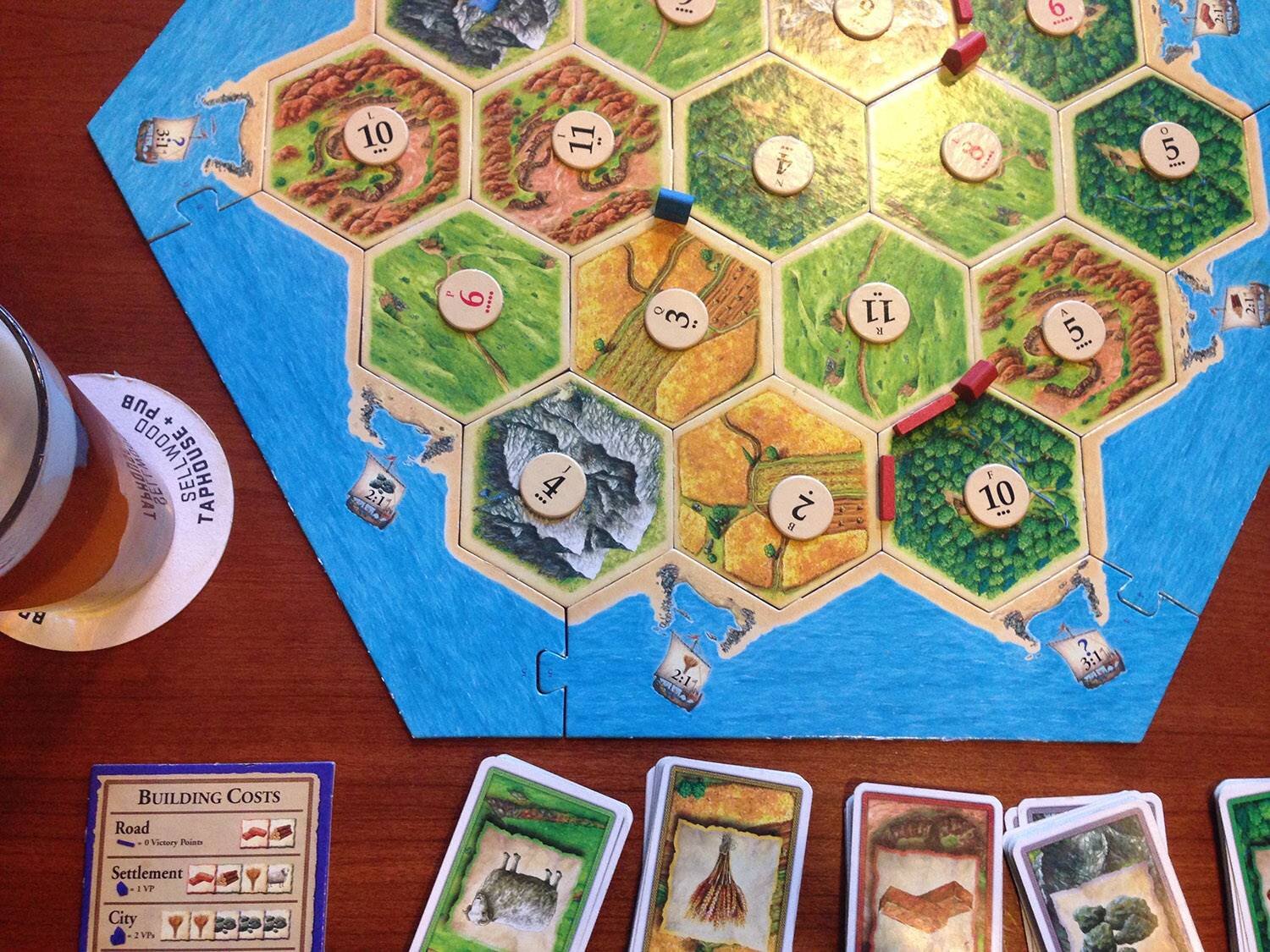Board Games and beer Settlers of Catan