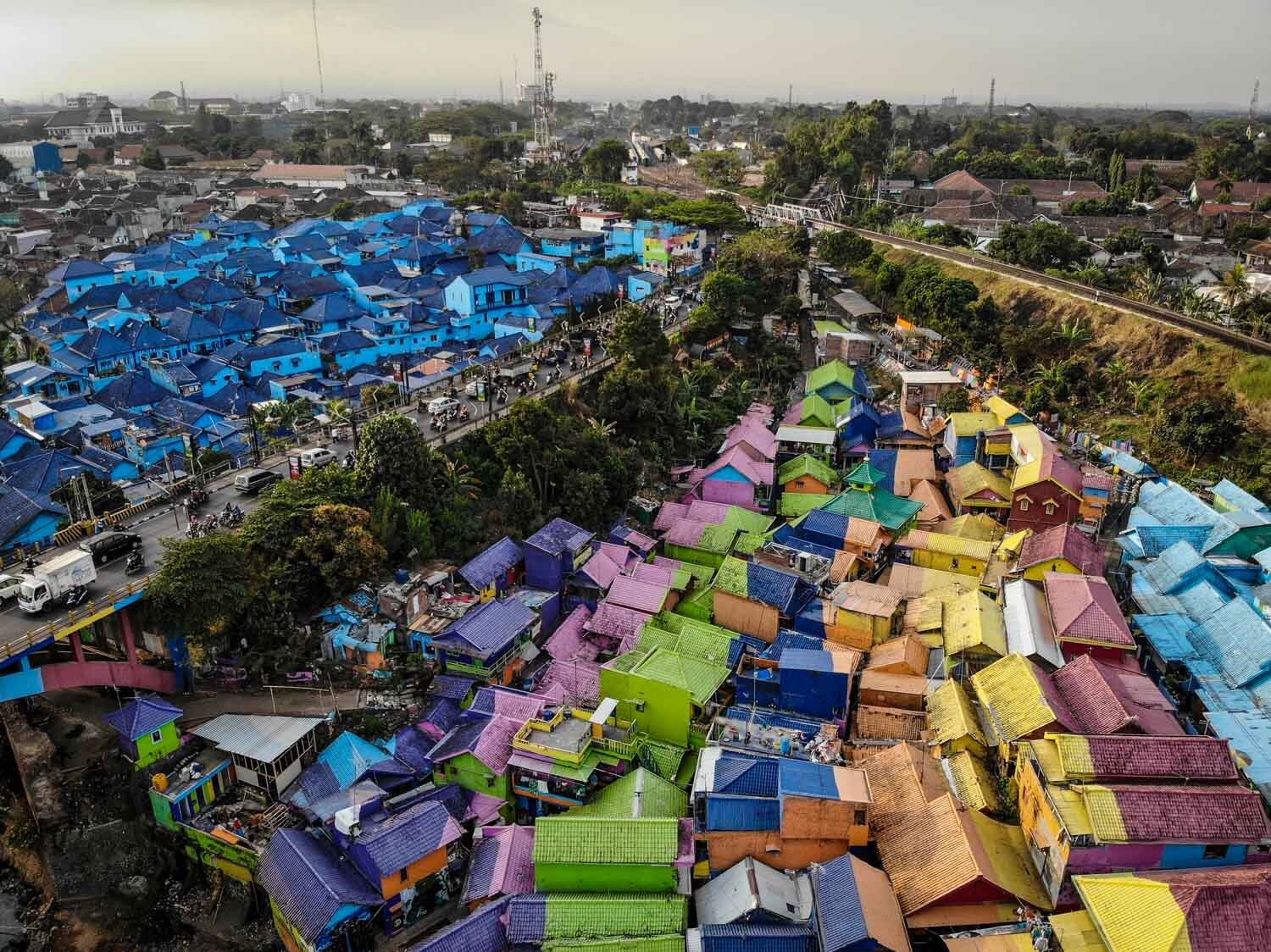 Jodipan Colorful Rainbow Village in Malang