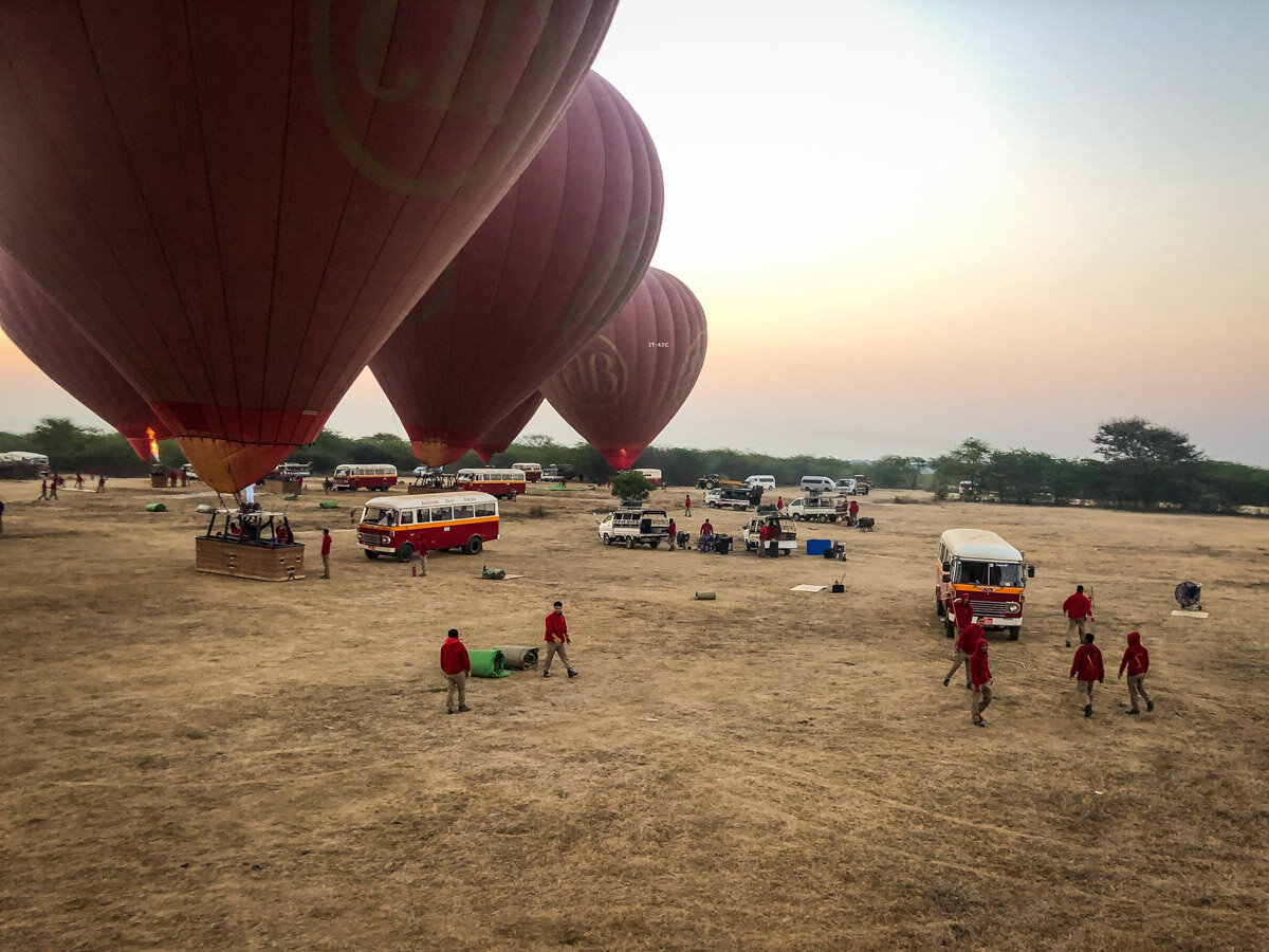 Hot Air Ballooning in Bagan | Balloon flight take-off
