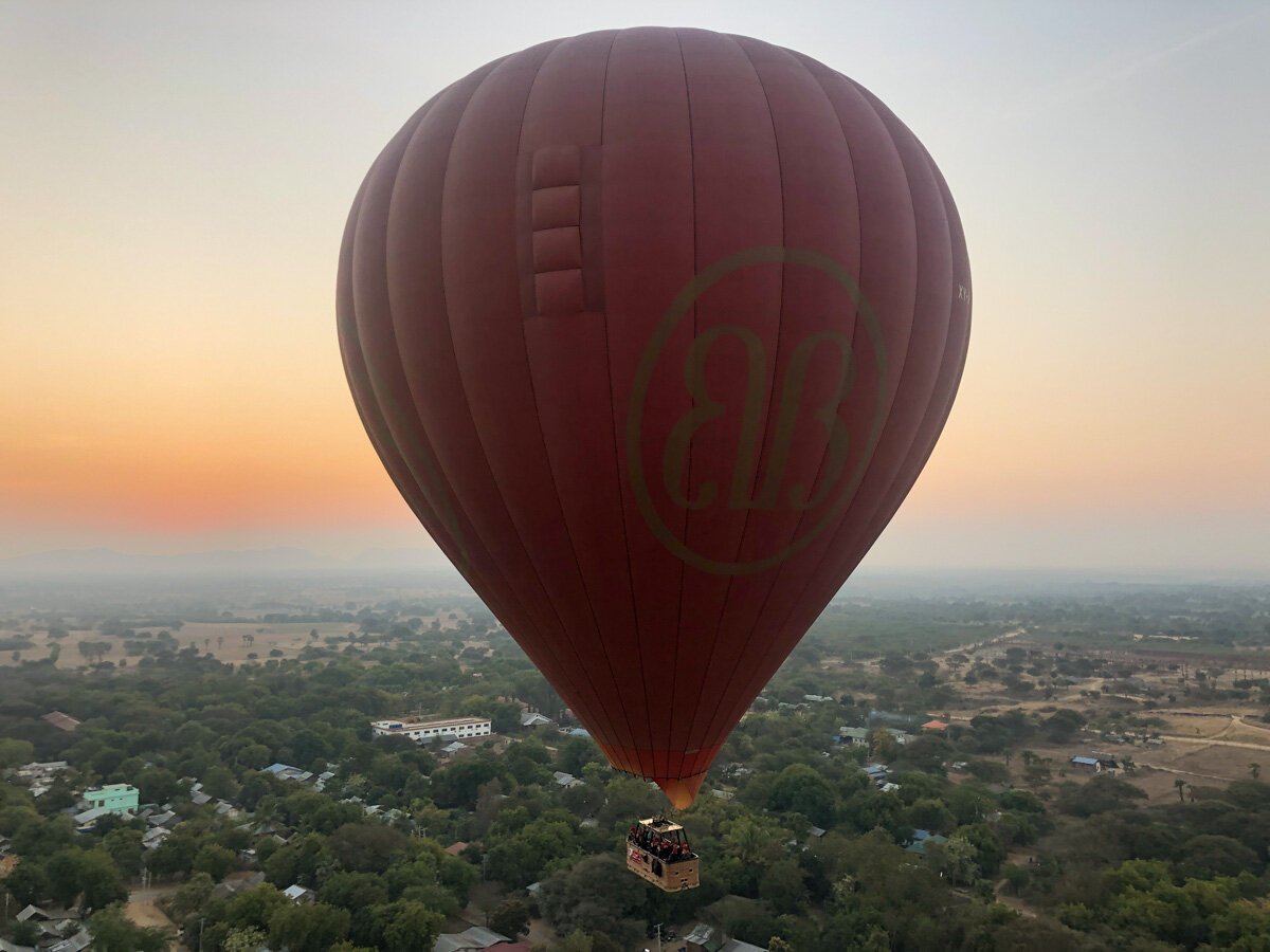 Hot Air Ballooning in Bagan with Balloons Over Bagan