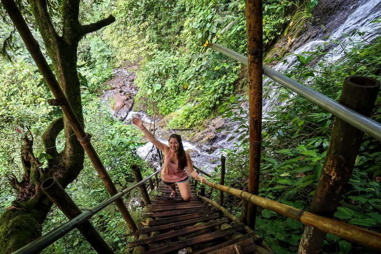 Hiking Down to the base of Tumpak Sewu Waterfall