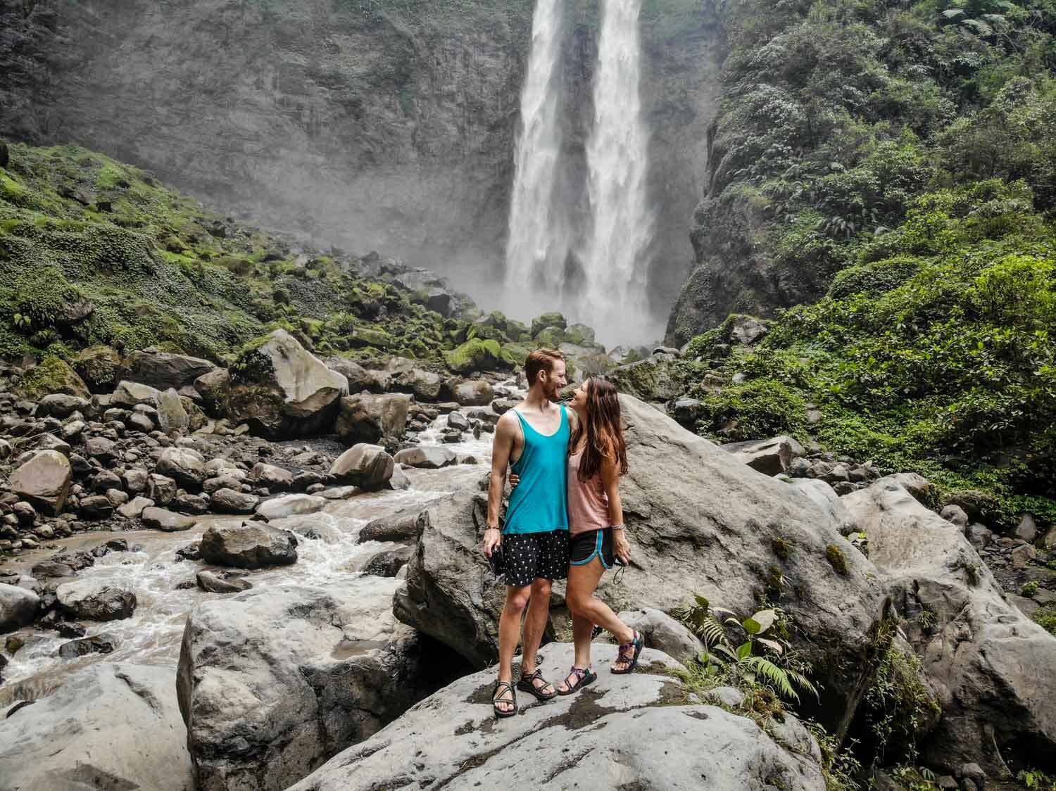 Coban Sriti Waterfall Drone Shot