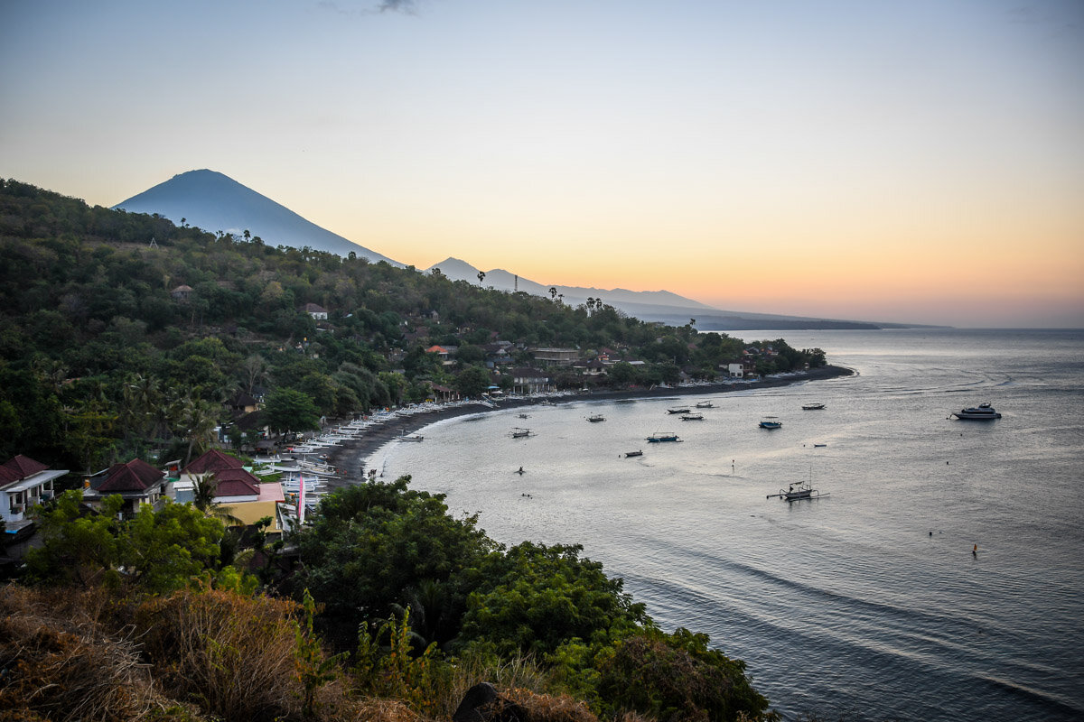 Amed Bali View Point Beach and Mountain