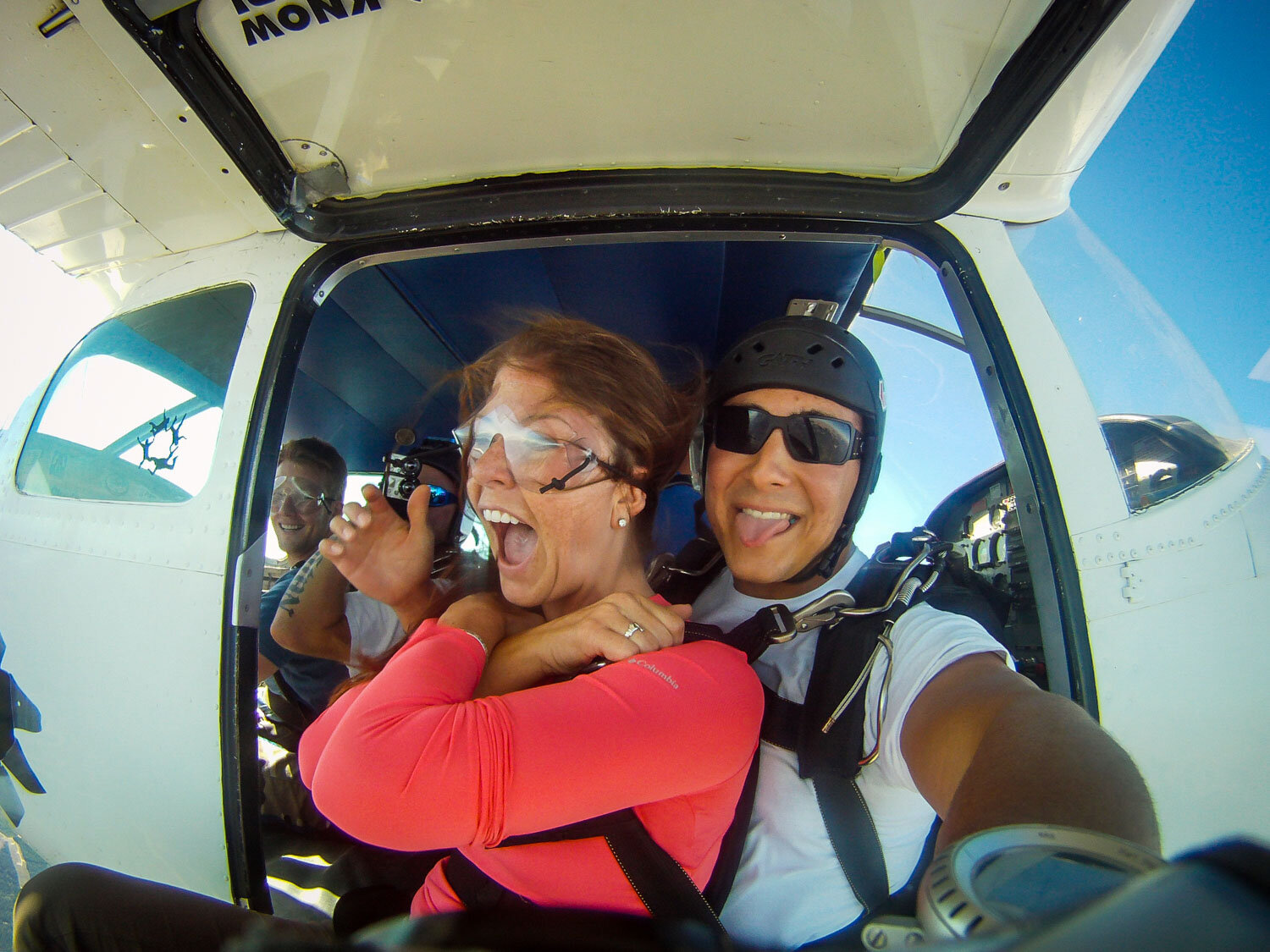 Okay, this is a shot from skydiving in British Columbia, Canada, but we still think it captures the crazy feeling of knowing you’re about to fall from the sky… no matter where in the world you’re jumping!