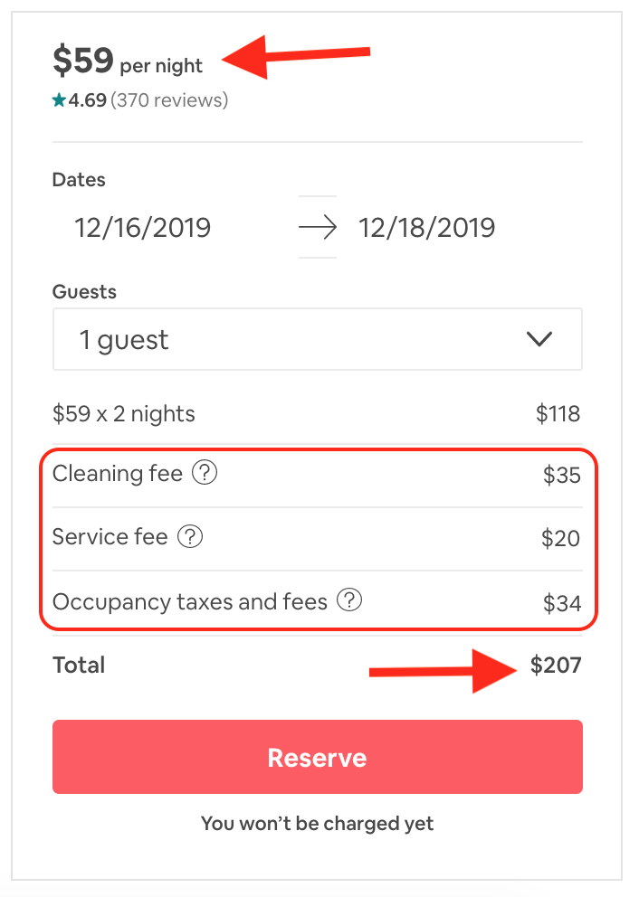 Airbnb Service Fees