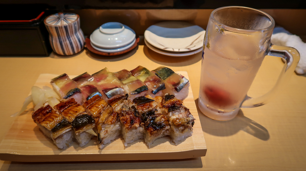 The type of sushi in this picture is called oishizushi, or “pressed sushi”, and it is similar to the original way people preserved fish.