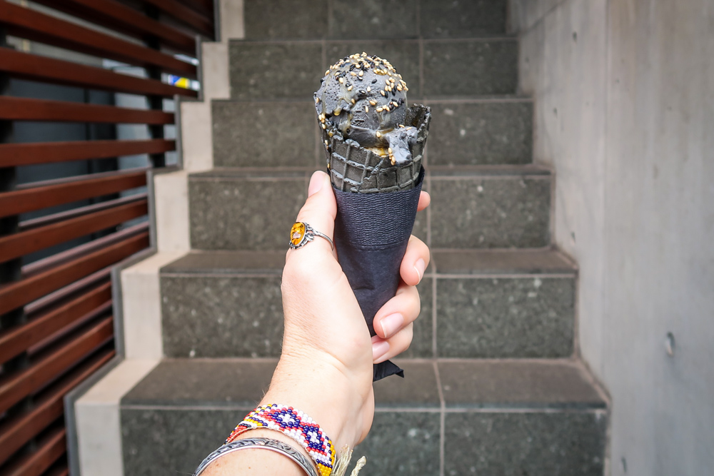 Japanese Food black sesame ice cream