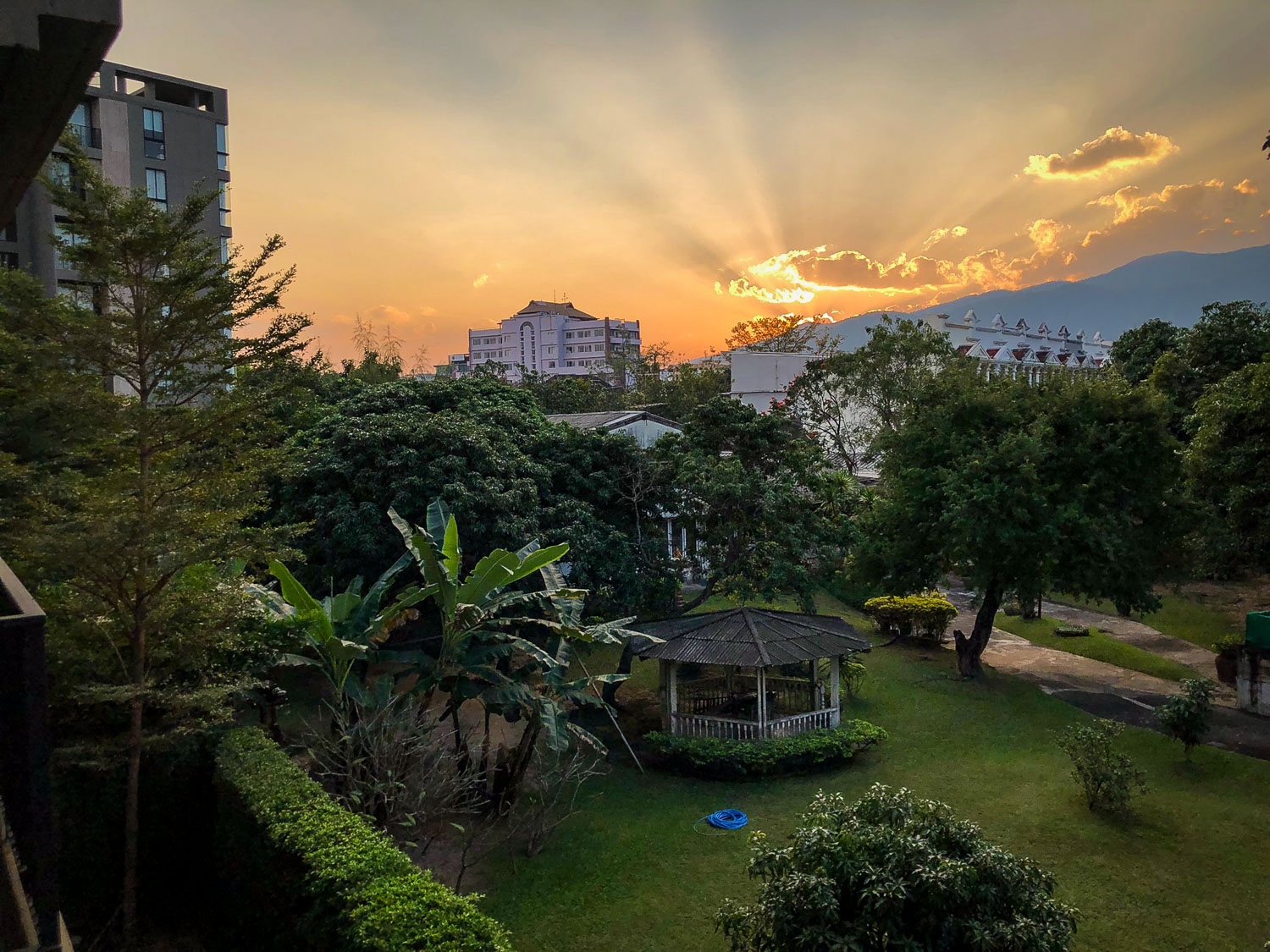 View from our apartment in Chiang Mai’s Nimman neighborhood.