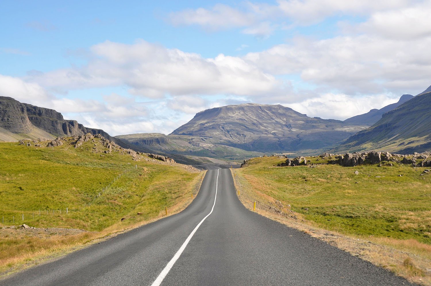 Iceland Rental Cars Empty Highway Road