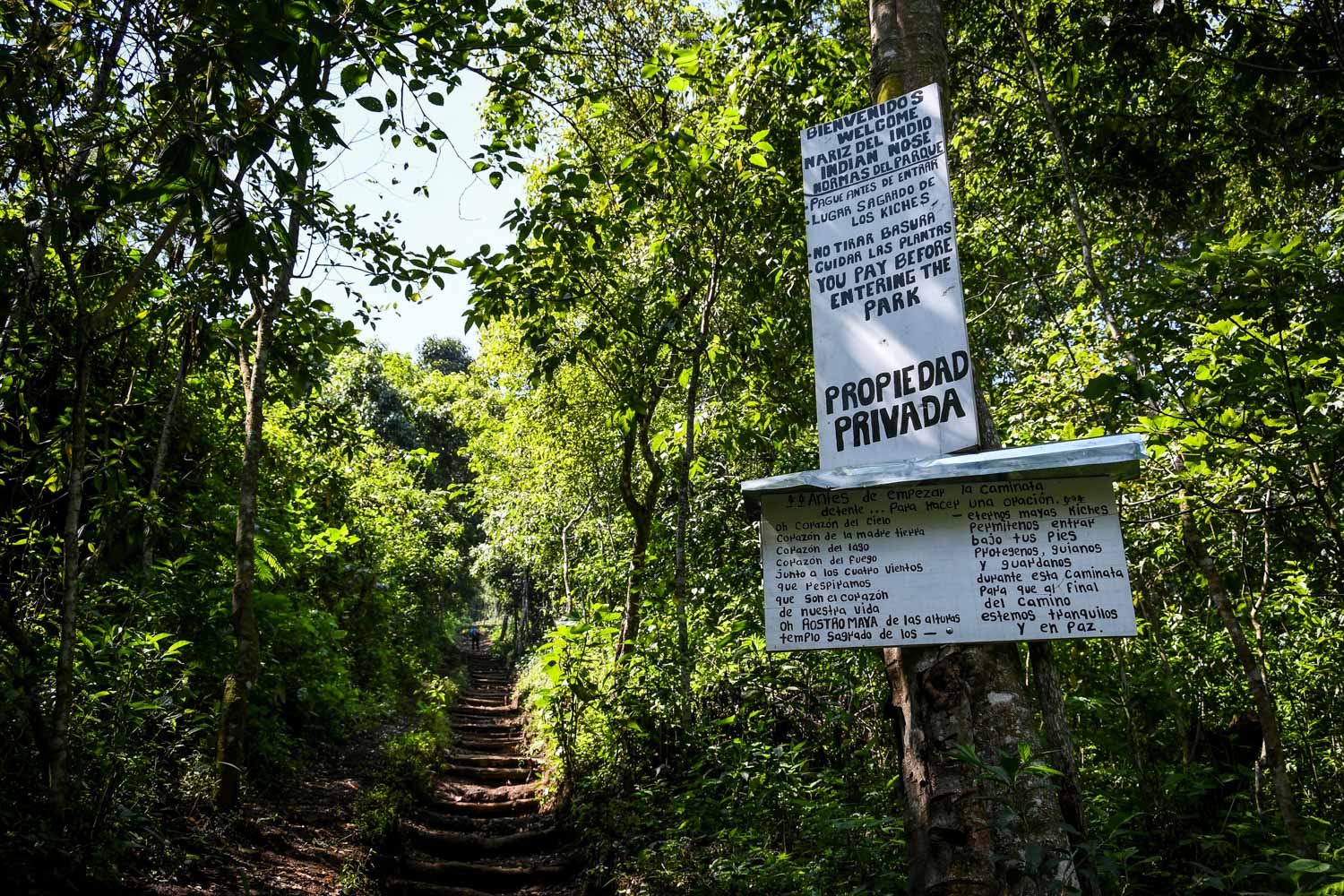 Things to Do in Lake Atitlan: Indian Nose Hike Entrance Sign