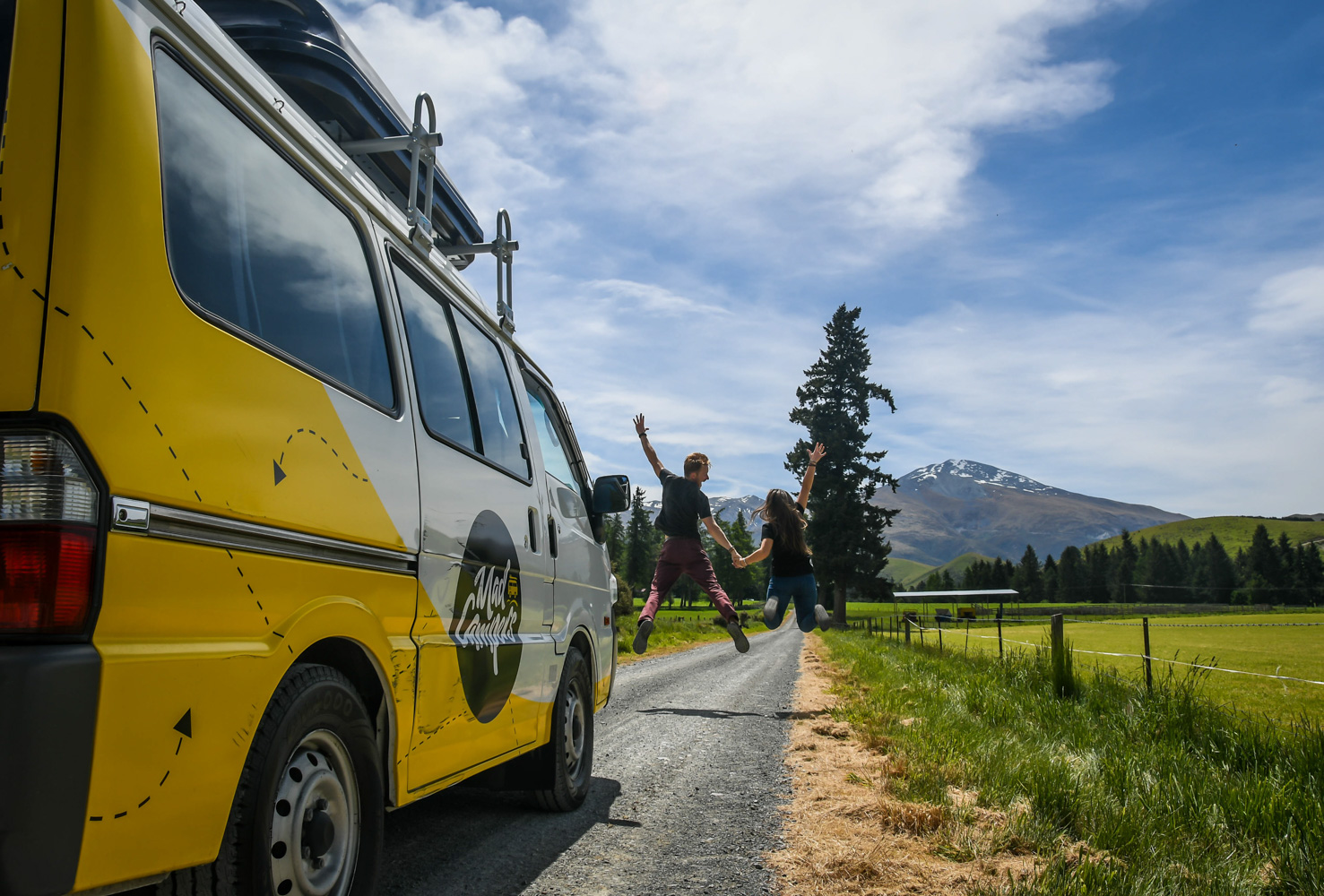 Planning a Campervan Trip in New Zealand Jumping Picture
