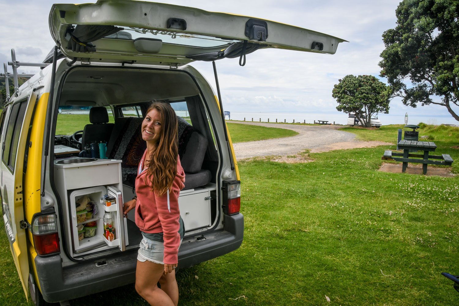 Campervan Rental New Zealand Van Fridge and Sink