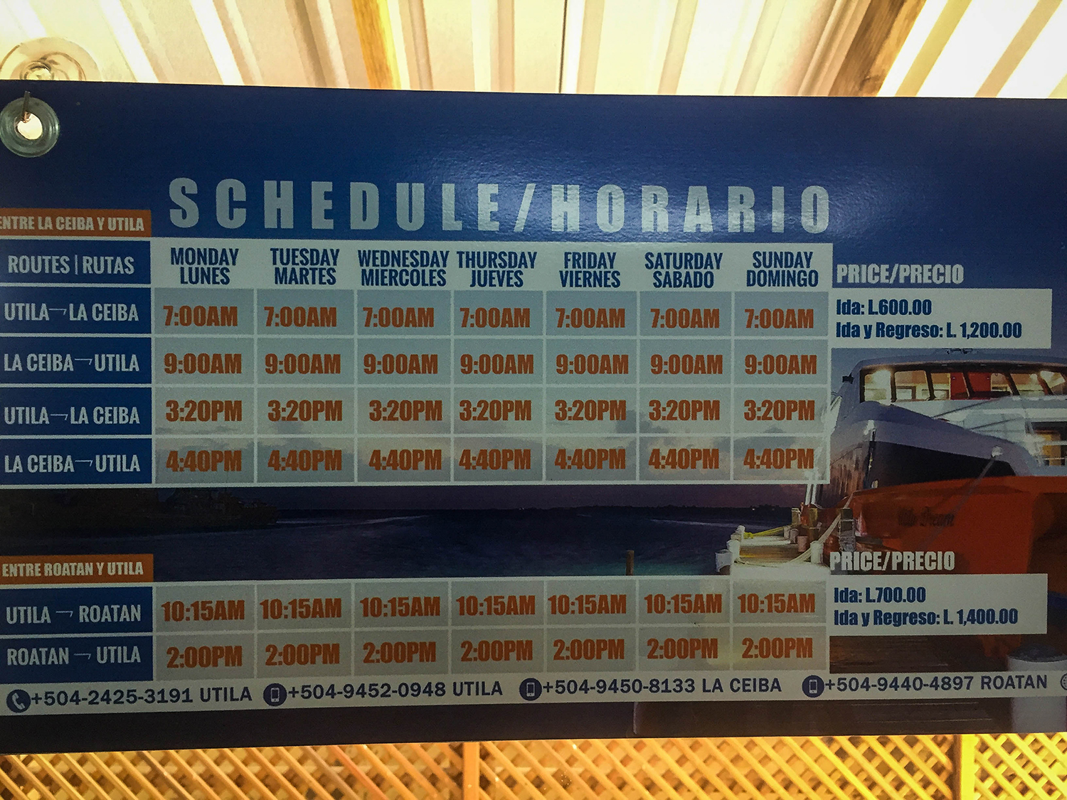 Roatan vs. Utila Honduras Bay Island Utila Dream Ferry Schedule