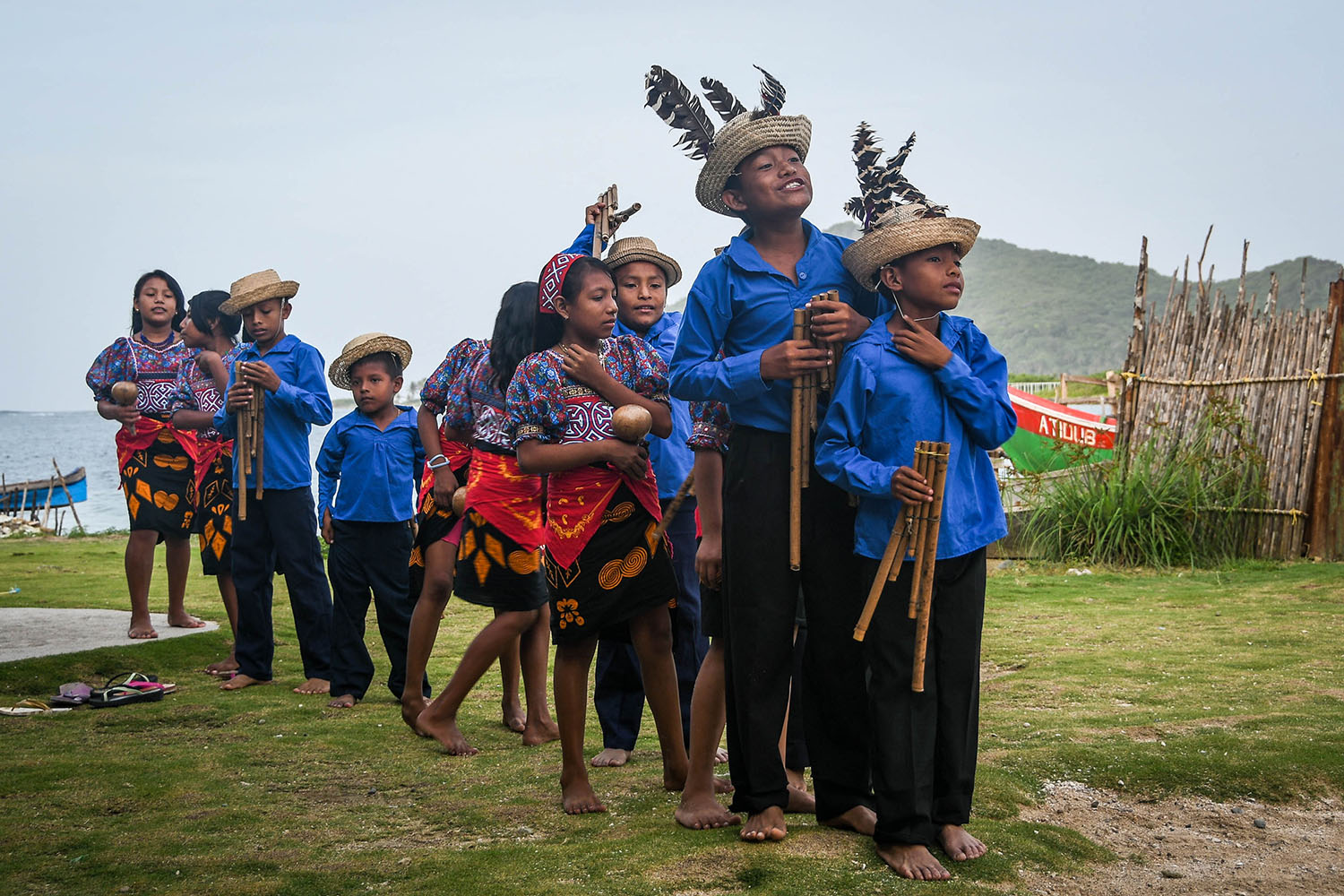 San Blas Islands Panama to Colombia Kuna Children Dance