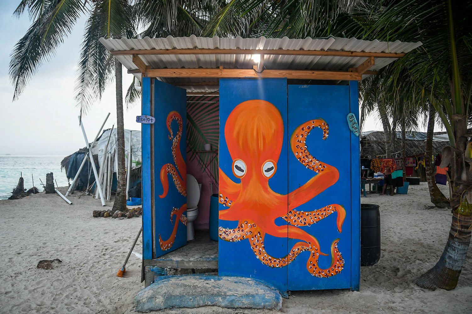 San Blas Islands Panama to Colombia Bathroom Bucket Toilet