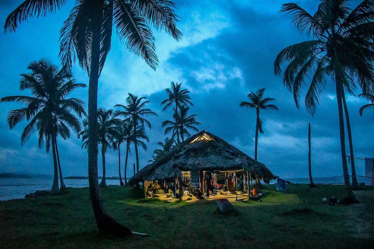 San Blas Islands Panama to Colombia Thatched Roof Hut