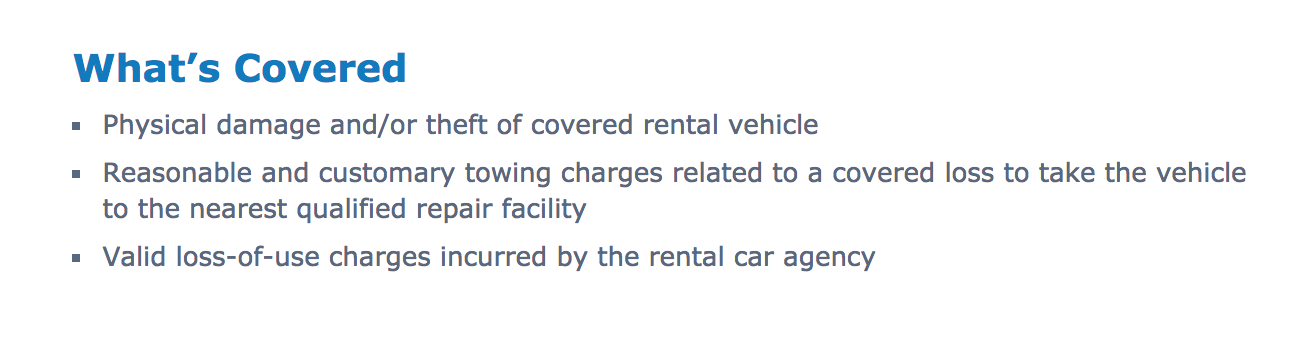 Credit Card Rental Card Insurance Coverage
