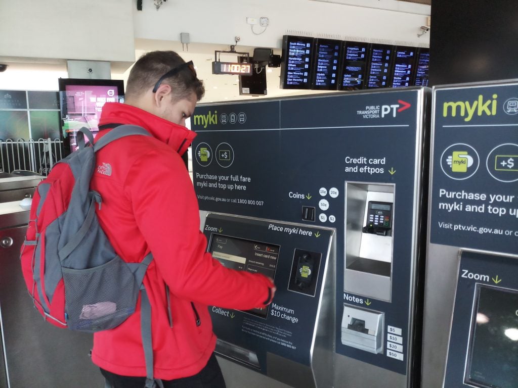 Melbourne Australia Cheap Things to Do Myki Ticket Machines Melbourne Central Station