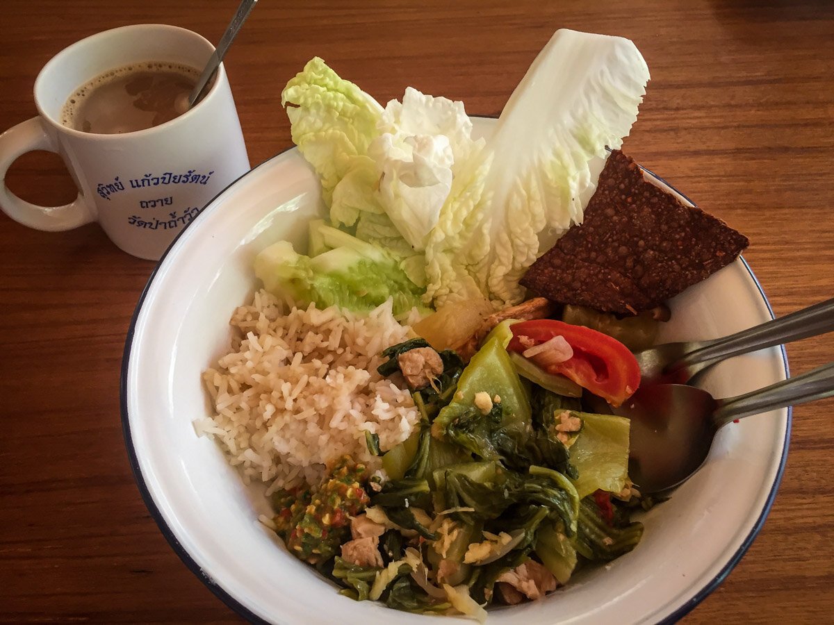 Meditation Retreat Thailand Forest Monastery Wat Pa Tam Wua Lunch Meal