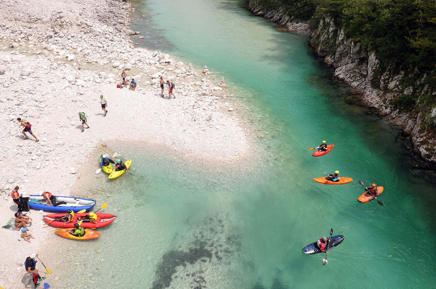 Whitewater kayaking Bovec Soca River Ljubljbana