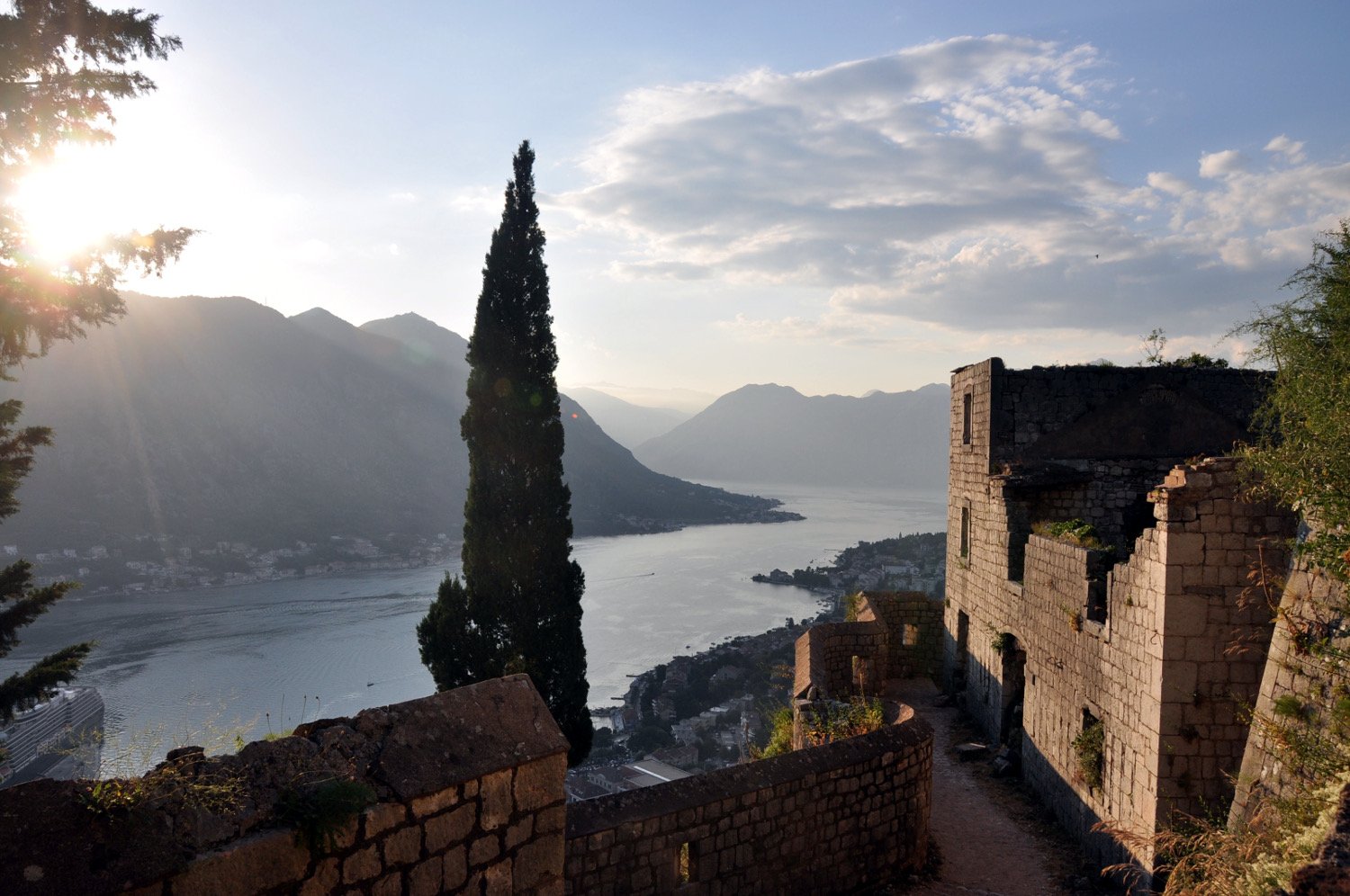 Montenegro Kotor Fortress Sunset Eastern Europe Highlights