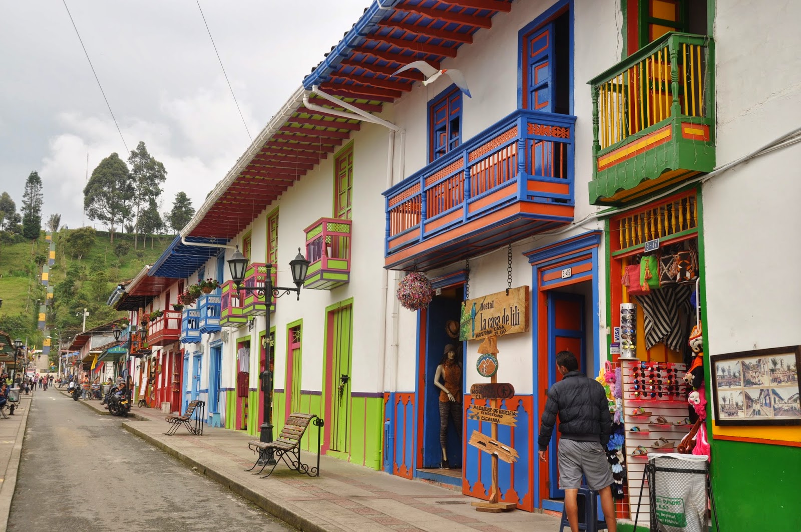 Colorful doors Salento Colombia