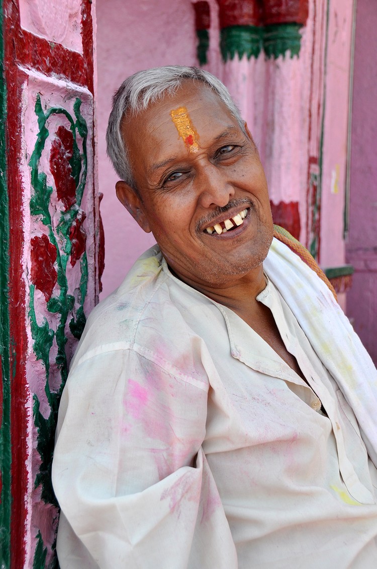 Smiling man in India