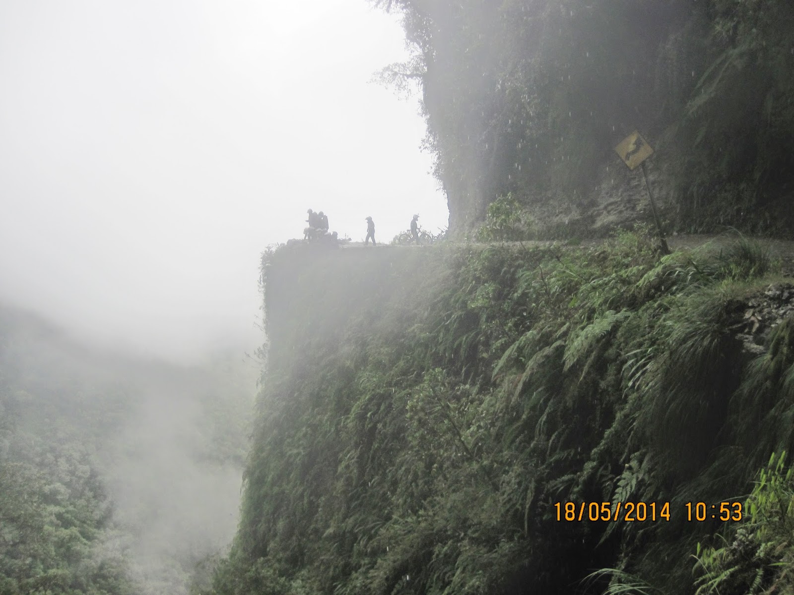 You can't see very well, but that's us at the cliff's edge!