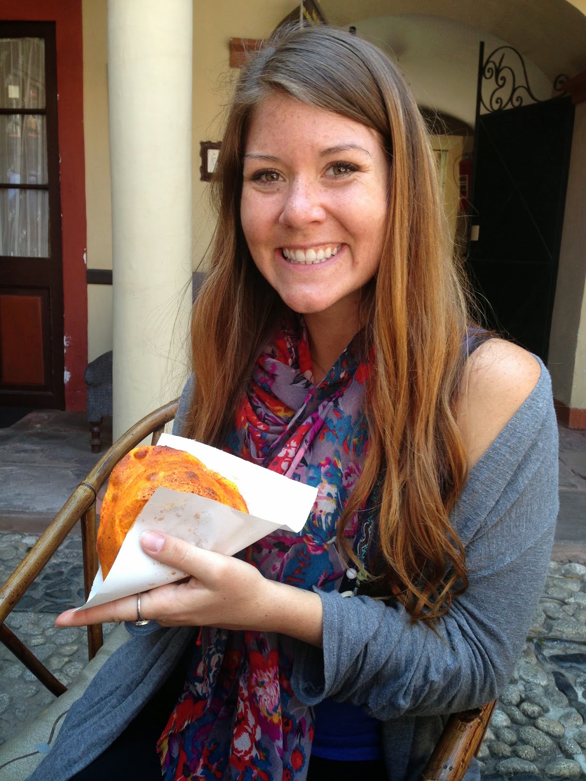 It doesn't look like much, but this spicy, cheese-filled pastry was delicious. We went back to that shop at least four times...