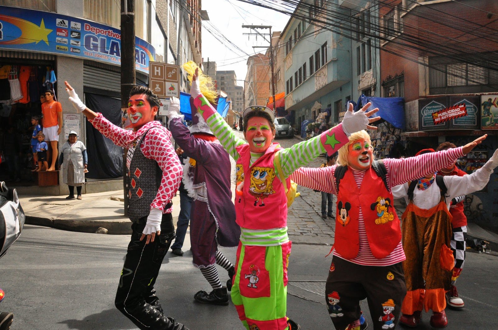 A random clown parade