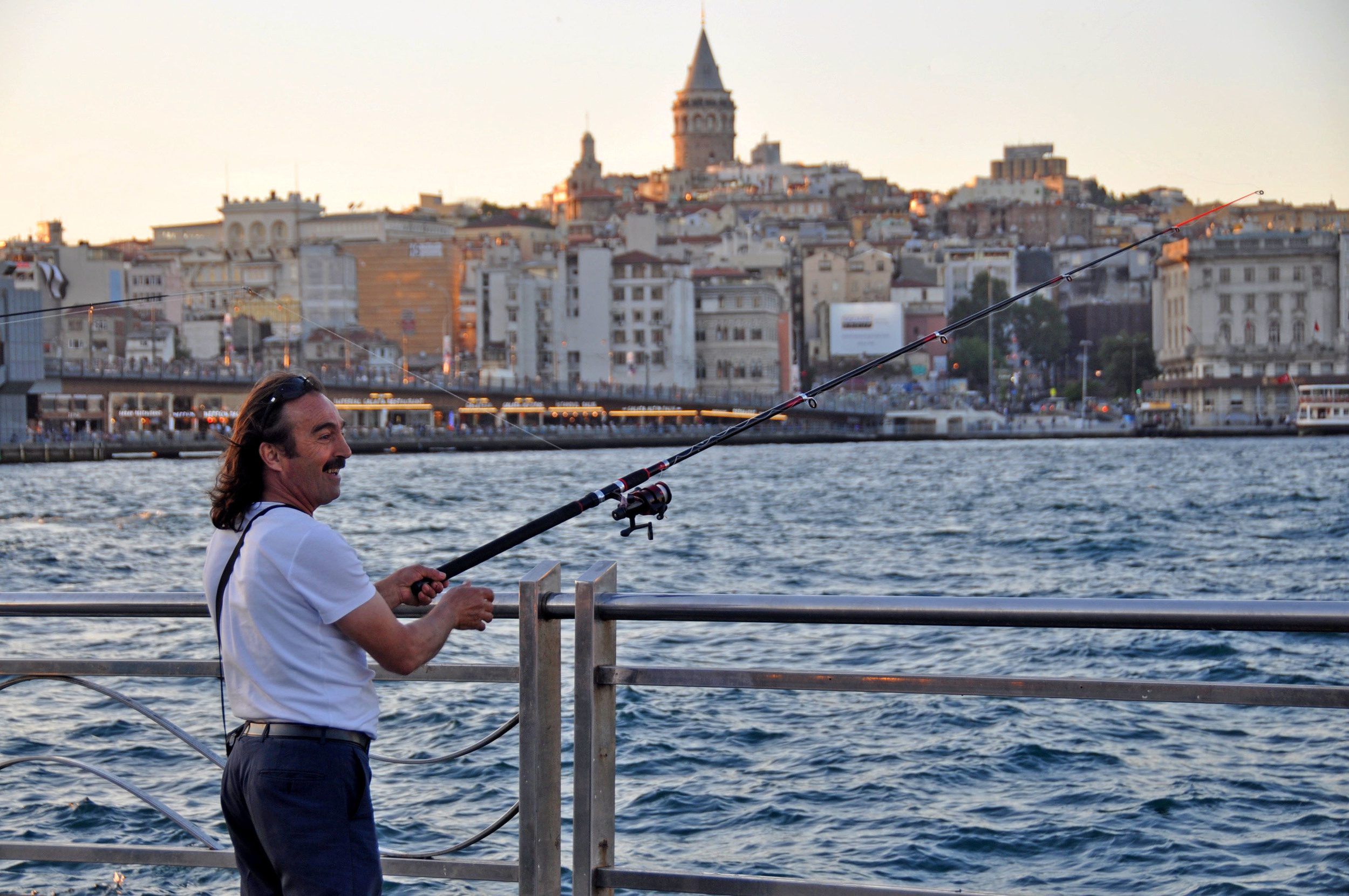 Istanbul, Turkey fisherman