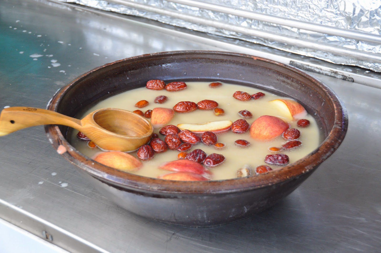 Apple and Date Makkoli (Korean rice wine)