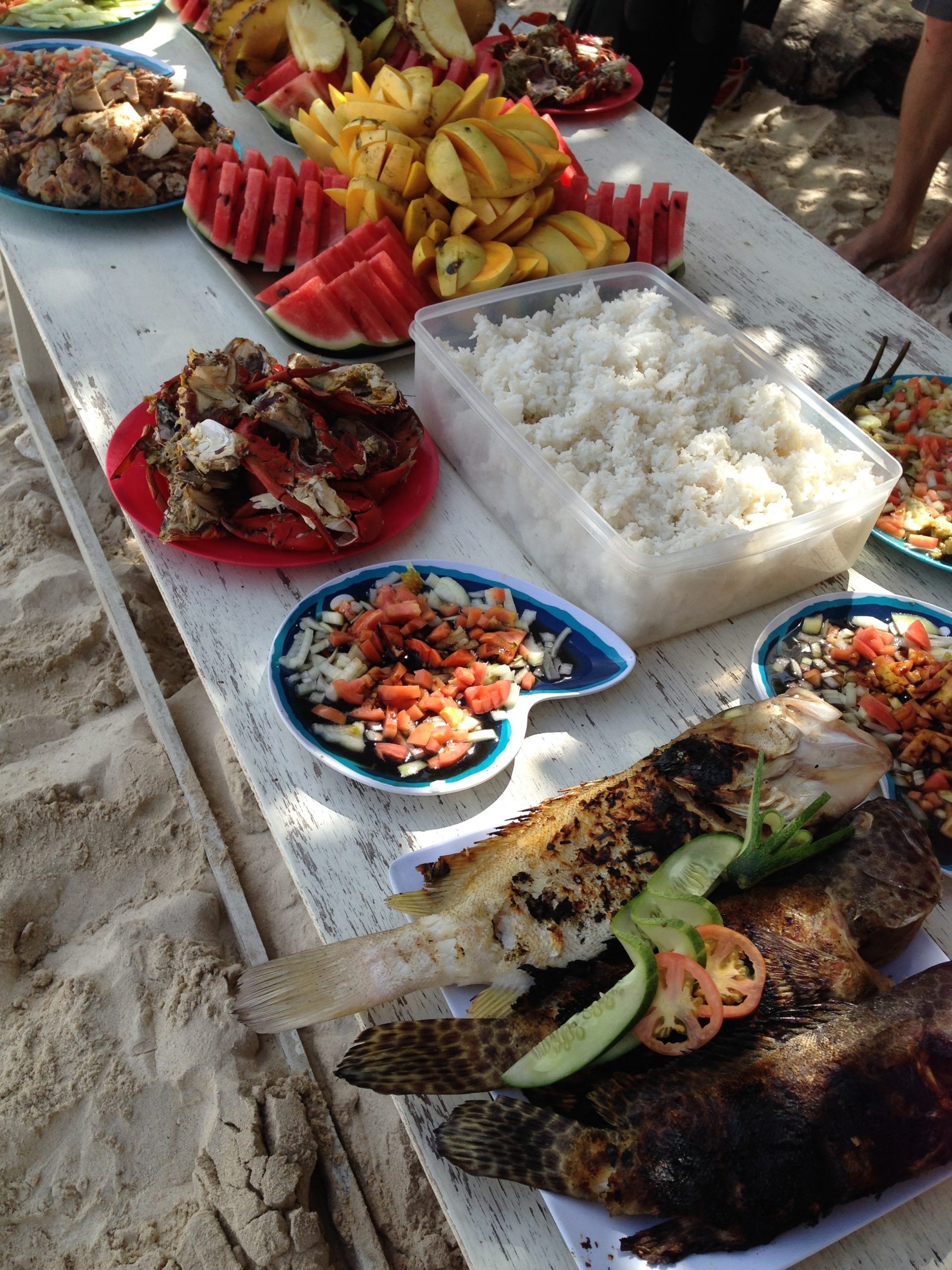 The lunch spread on our island hopping excursion