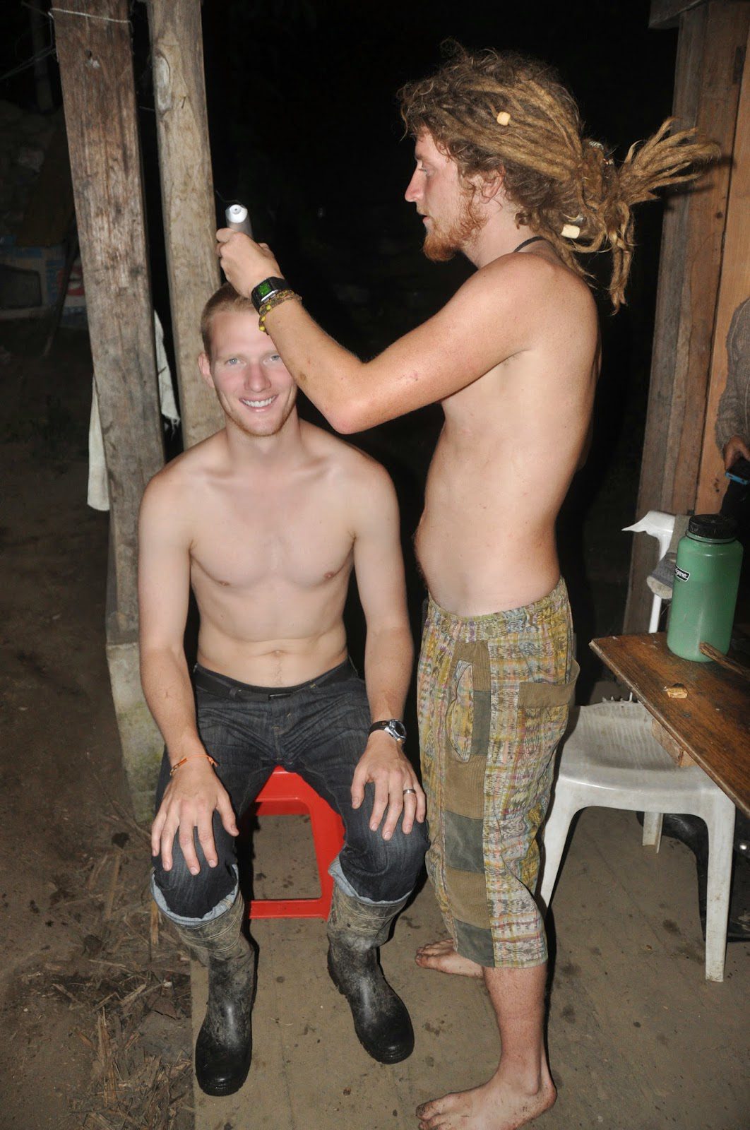 Oh, and on our last night, Nick shaved off the rest of Ben's Mohawk. He looks pretty happy about it!