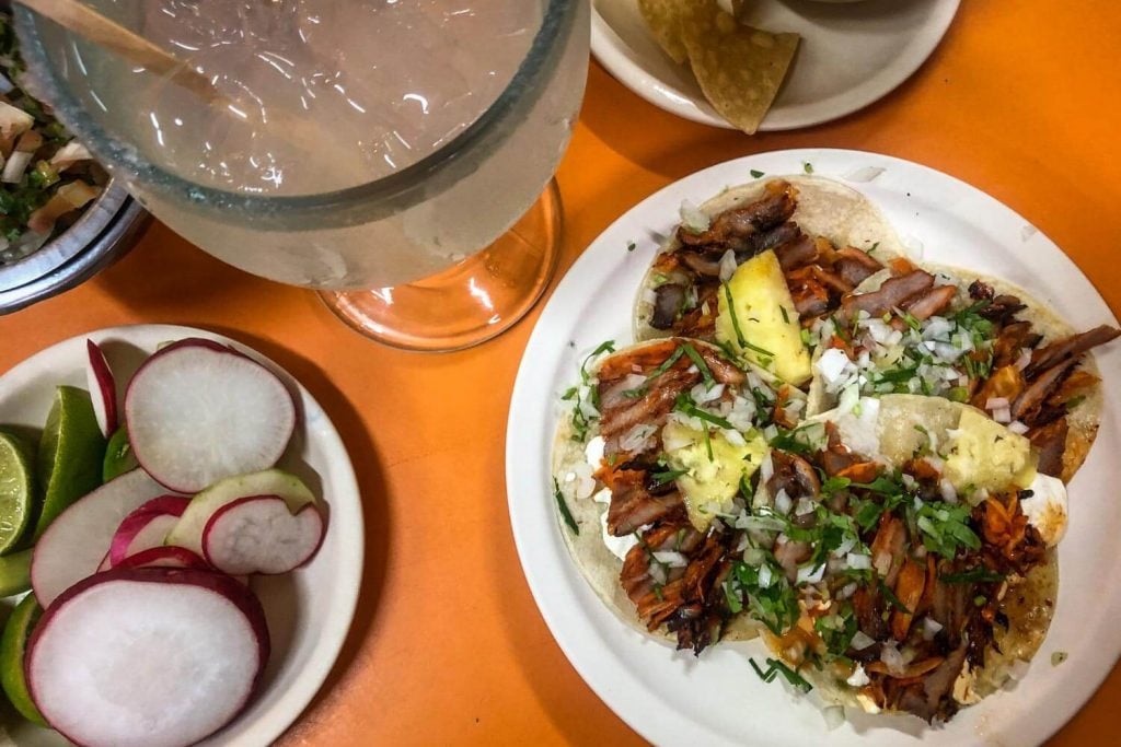 Tacos al pastor at El Fagon Playa del Carmen