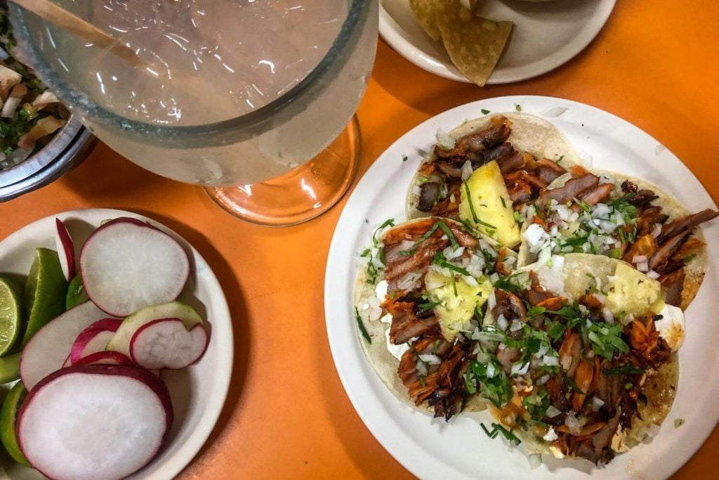 Tacos al pastor at El Fagon Playa del Carmen