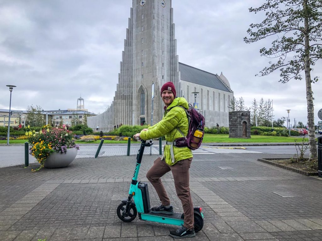 Exploring Reykjavik by scooter