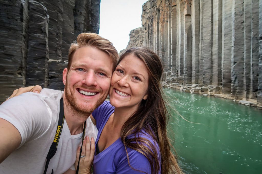 Katie & Ben at Stuðlagil Canyon 2