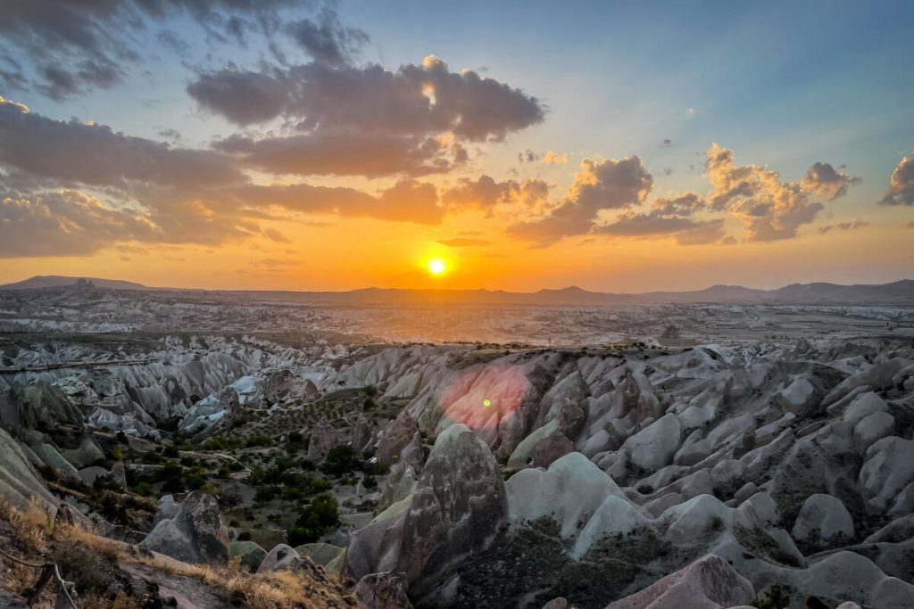 Sunset at Panoramic Viewpoint in Cappadocia