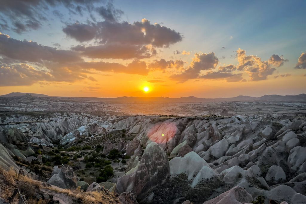 Sunset at Panoramic Viewpoint in Cappadocia