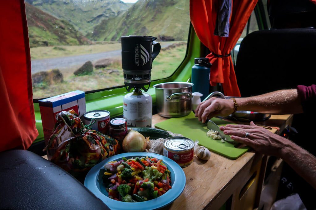 Campervan cooking