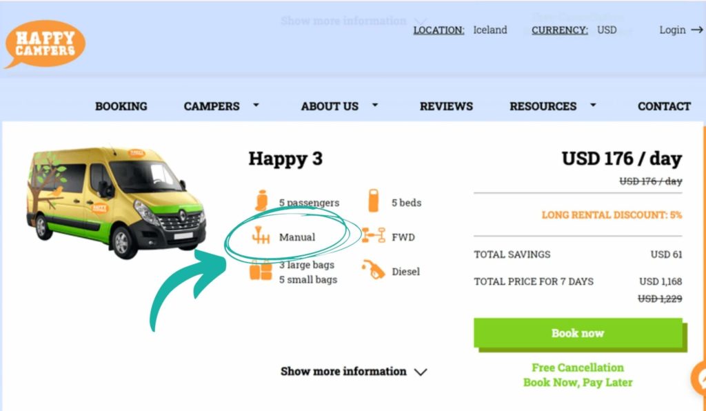 camper van travel iceland Happy Campers Screenshot